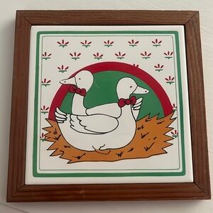 Vintage Christmas goose hot plate